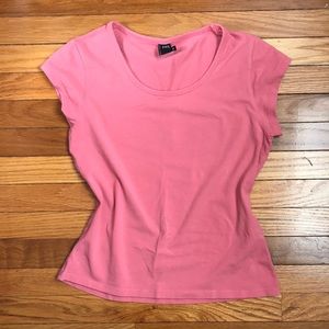 Didi Y2K Pink Cap Sleeve Crew Neck Tee Shirt sz S
